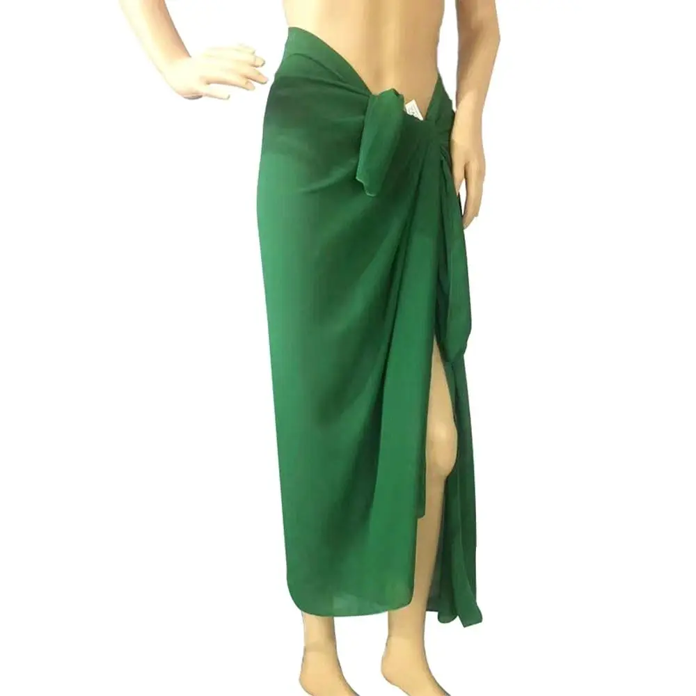 One-Piece Short Length Beach Dress Sheer Material Multi-Color Sarong Beach Mesh Knot Waist Beach Wrap Dress Beach Wear 2