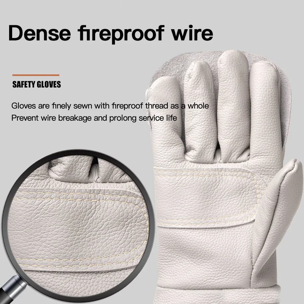 Anti-bite Safety Bite Gloves For Catch Dog Cat Reptile Animal Ultra Long Leather White Pets Grasping Biting Protective Glove