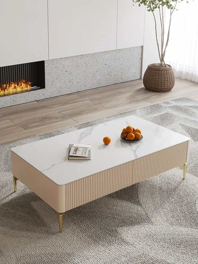 

Luxury rock tea table living room home small square tea table balcony table