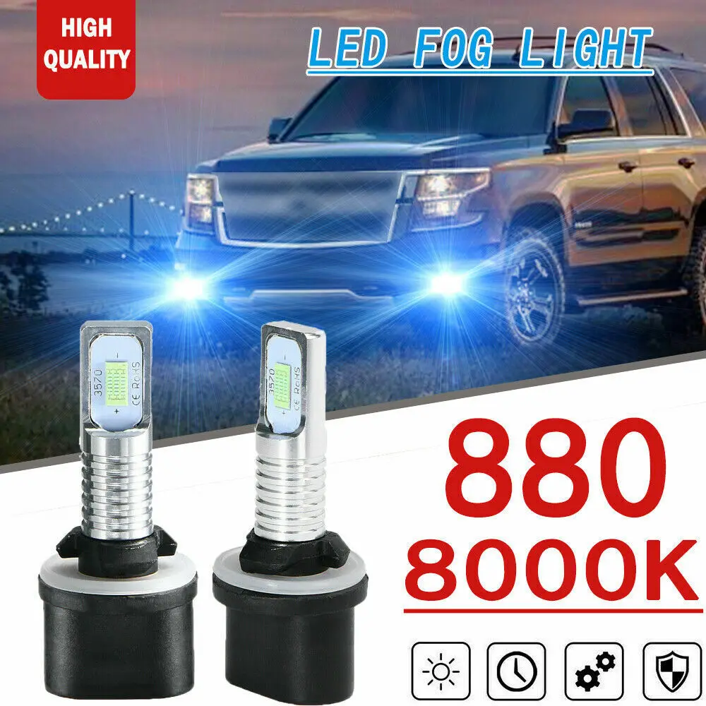 

2x New 880 899 LED Fog Light Bulbs For Chevrolet Suburban 1500 2500 Tahoe 8000K