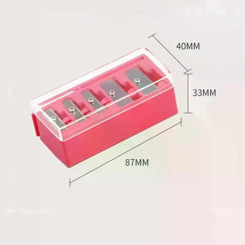 다기능 5홀 샤프너(커버 포함) 컴팩트 화장품 연필깎이(아이라이너, 립라이너, 데일리 메이크업용)