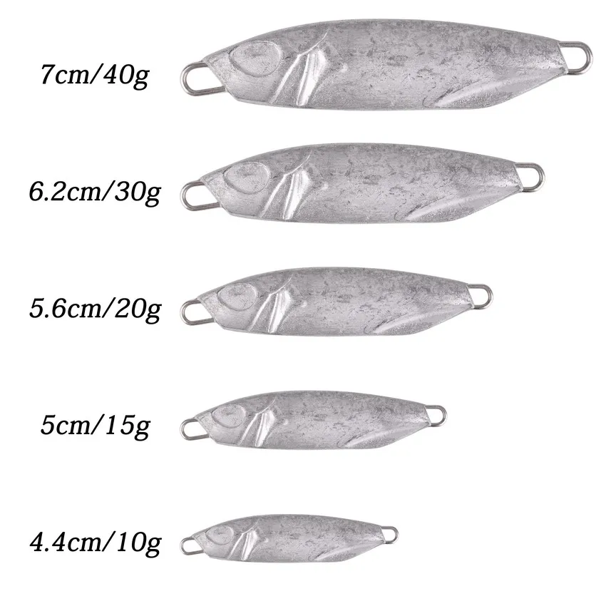 20pcs Blank Metal Jig Jigging Spoon 10g 15g 20G 30G Shore Casting Jig Drag  Cast Sea Bass Lure Artificial Bait Fishing Tackle