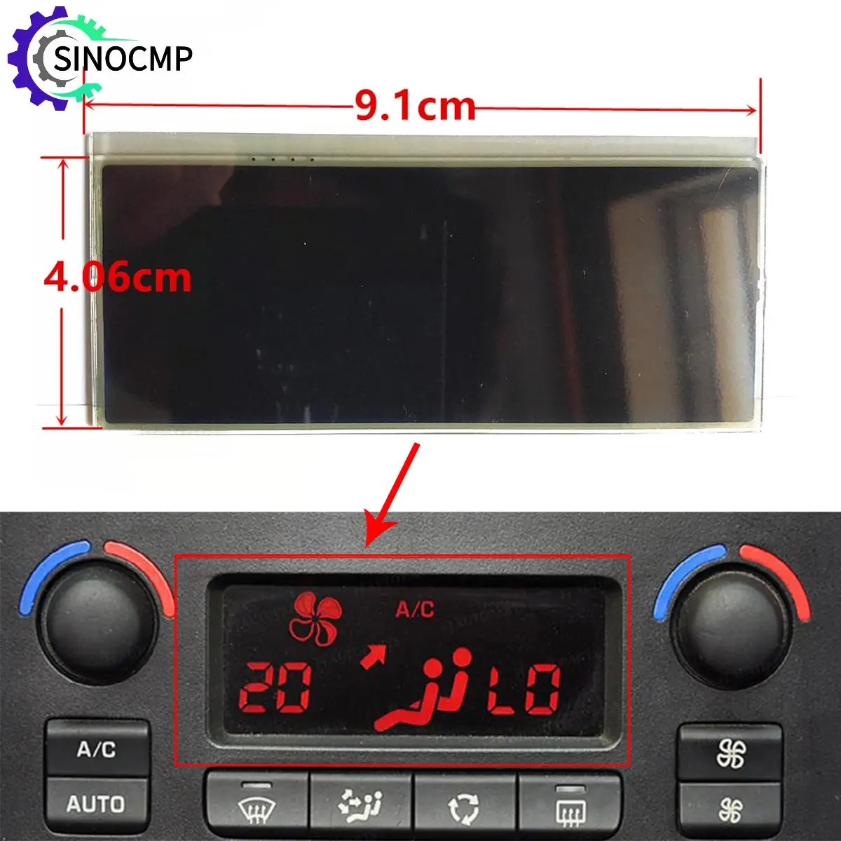 Módulo de Monitor ACC, Panel de aire acondicionado, pantalla LCD para Peugeot 207, Panel de Control de clima A/C, pieza Interior de coche 1
