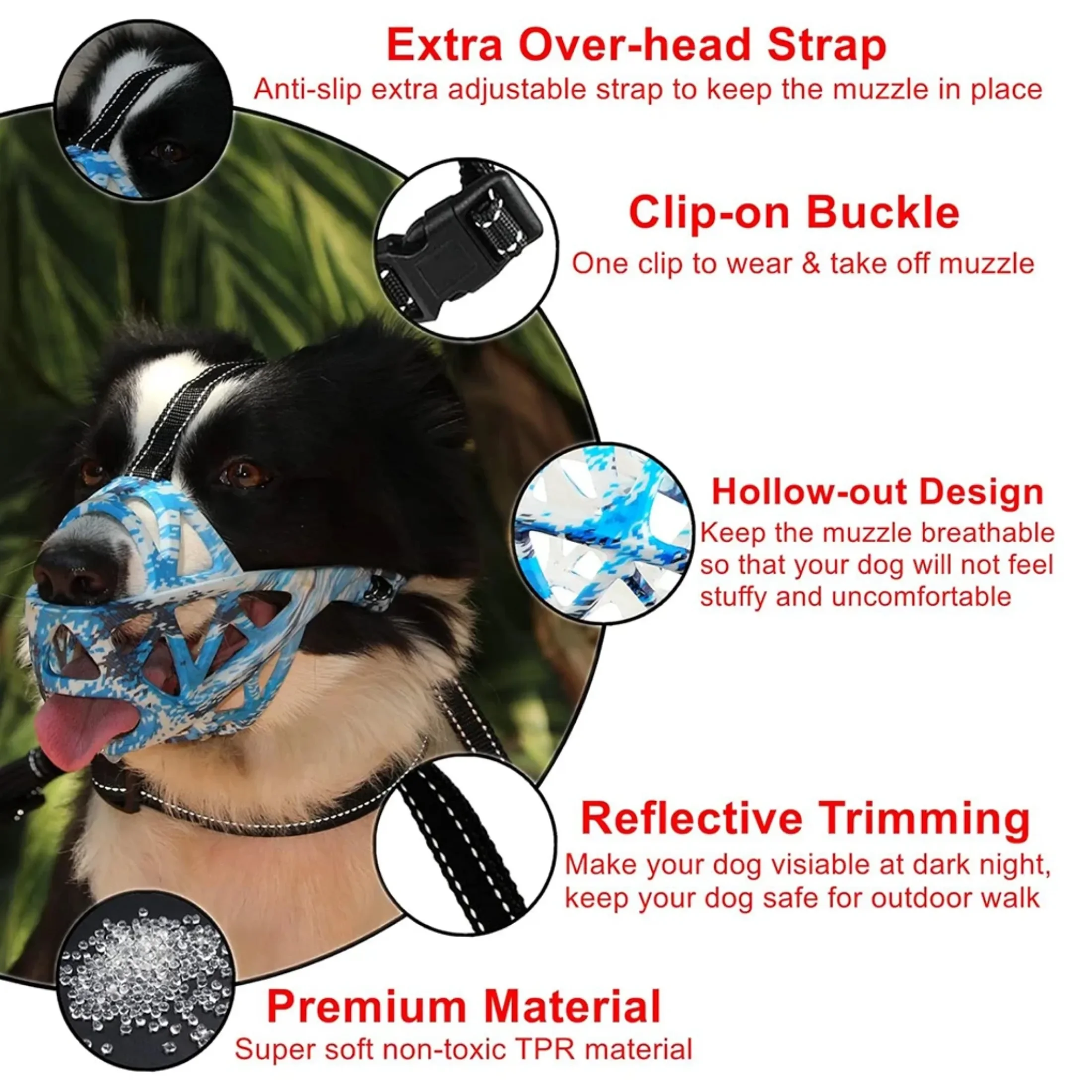 Dog Muzzle for Large Medium Small Dogs Pet Basket Adjustable for Grooming Drinkable Sturdy Cage dog muzzle