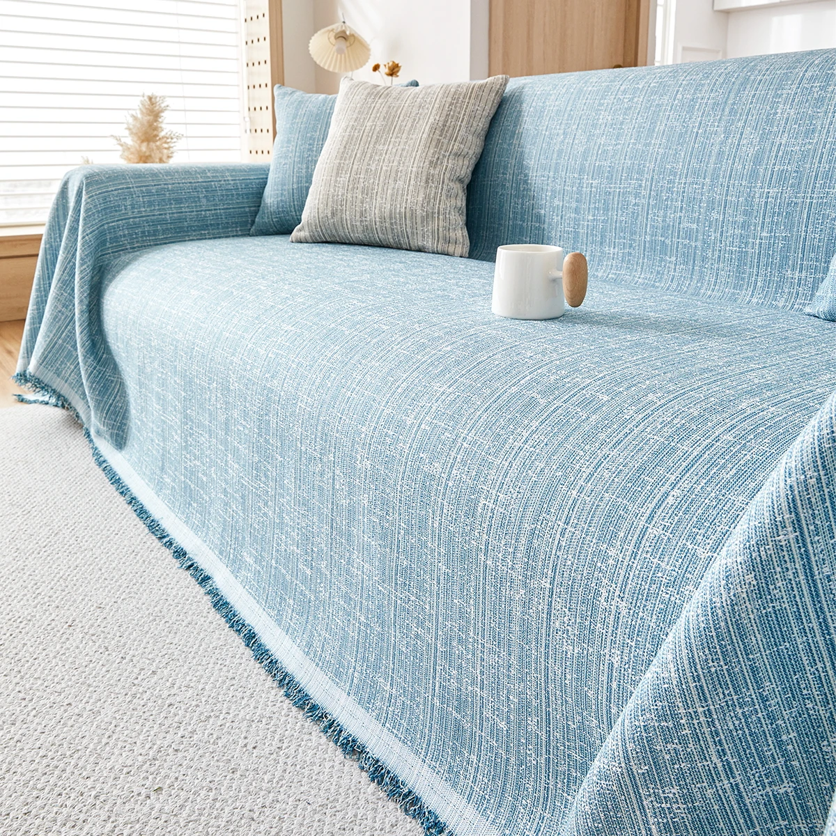 1PC Polyester Sofa Cover Blanket,Protection Sofa Anti-Cat Scratch Anti-Dirty All Seasons For Living Room Bedroom Office Cafe,Can Be Used In Home Decor 6