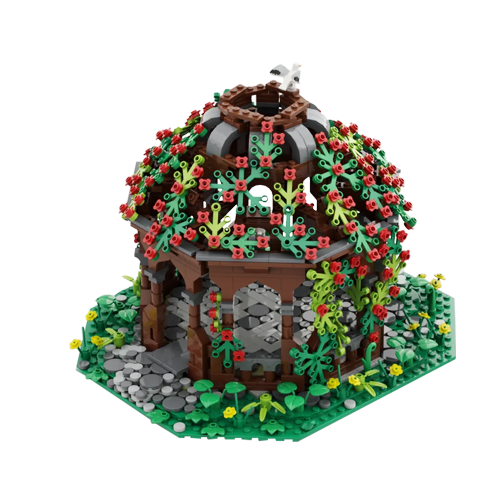 Gobricks MOC Mini City Street View Pavillion Middle World Building