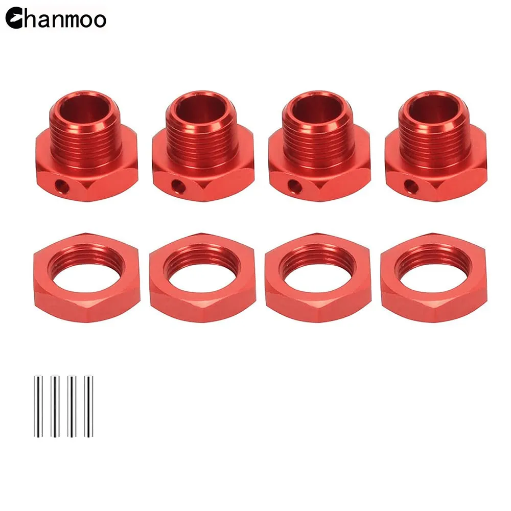 Chanmoo 범용 휠 육각 너트 슬리브 렌치 17mm 금속 도구 육각 커플러 키트 1/8 RC 자동차 트럭 몬스터 트럭 X-Maxx SUMMIT