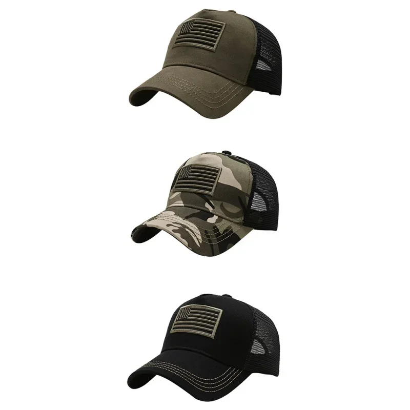 Men Women Sports Caps Pure Cotton Washed National Flag Embroidered Baseball Hat Outdoor Sunshade Hunting Hat