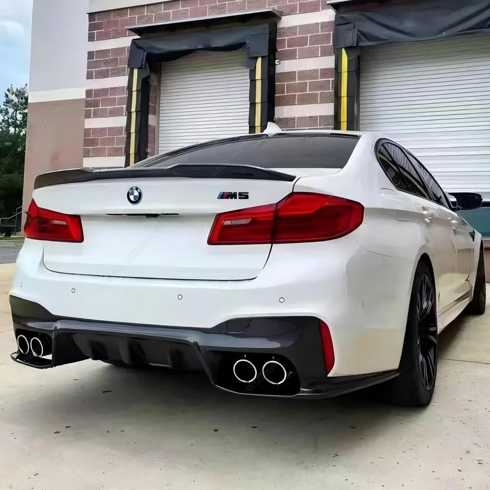 BMW 5 시리즈 G30 G31 M-Pack 2017-2023 M5/CS/컴페티티브 디퓨저 포함 차량용 리어 범퍼 스플리터 사이드 스포일러 바디 키트 튜닝