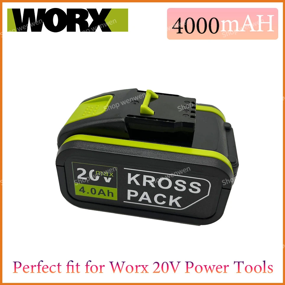 

20V 4.0Ah Lithium ion Replacement Rechargeable Battery for Worx WA3551 WA3553 WX390 WX176 WX550 WX386 WX373 WX290 WX800 WU268