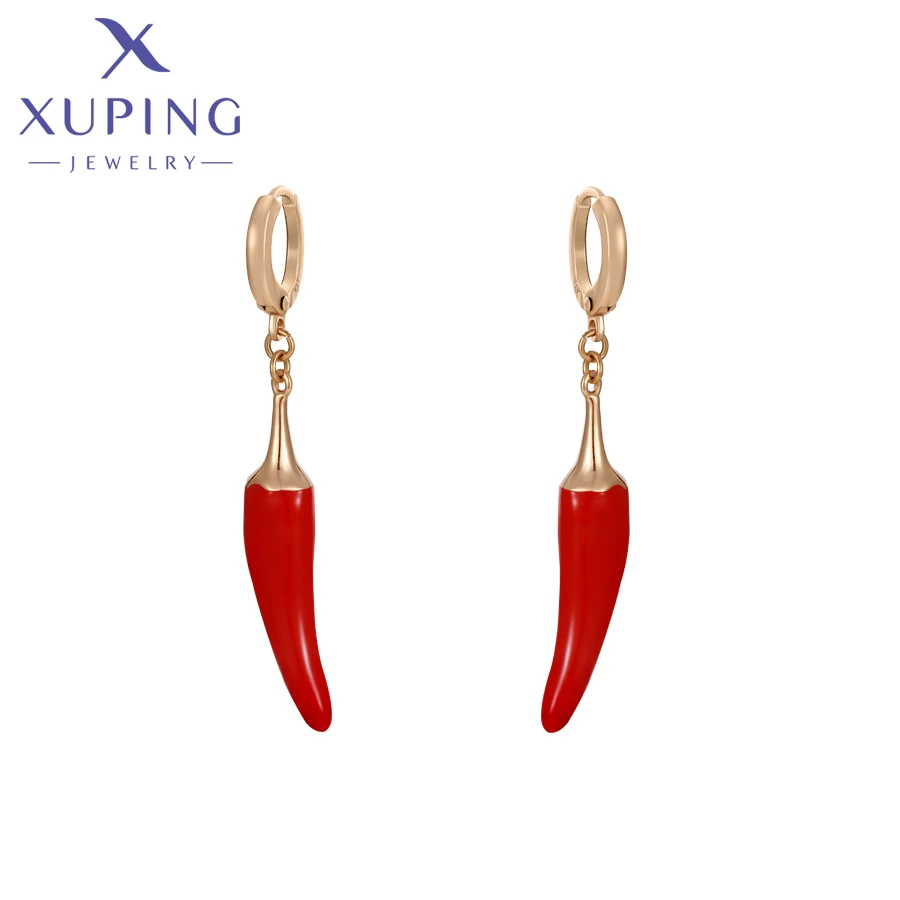 Gold Plated Pepper Shaped Earrings and Necklace Jewelry Set