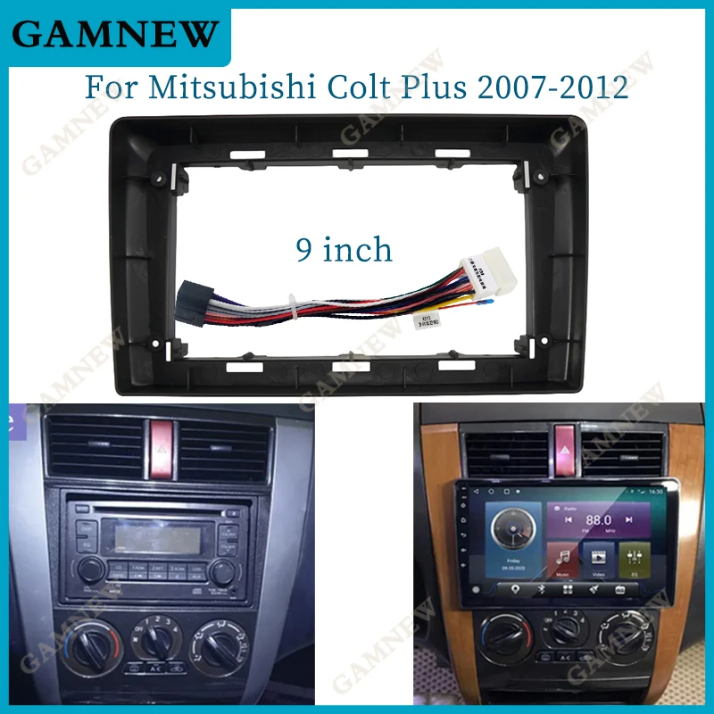 DIN 2 Radio Bezel + ISO Wiring Adapter For Mitsubishi Colt / Colt Plus Z30/Z30G (2005-2009)