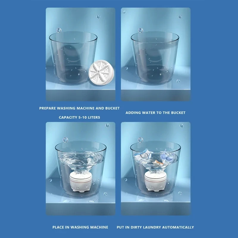 Portable Mini Washing Machine For Home Dormitory Underwear And Socks Mini Turbine Lazy Compact Washing Machine portable washing machine