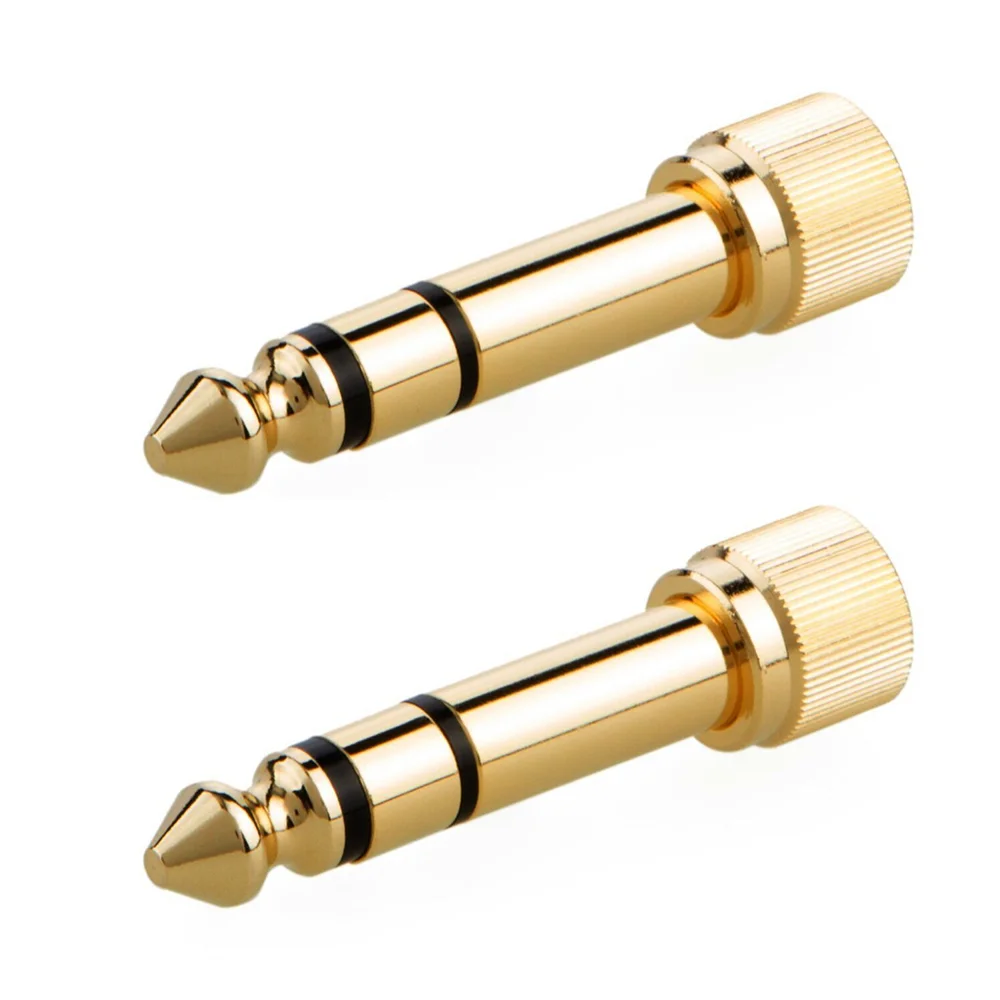 5 Packs Adapter 1/4 6.35mm Male to 3.5mm Female 1/8 Gold Plated Jack for Speaker Headphones Guitar Digital Piano Amplifier