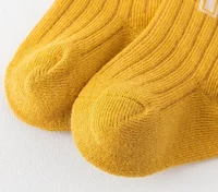 Korean Kids Knit Soft Fashion Letter Socks Baby Middle Tube Stockings Long Socks for Infant Toddler Boys Girls Casual Socks 4