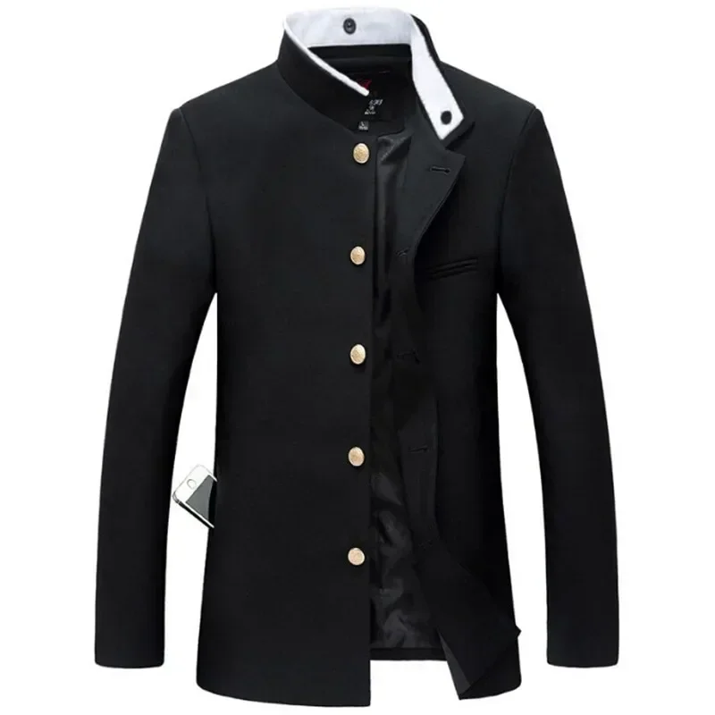 

Slim School Black Japanese Coat College Breasted Single New2022 Jacket Blazer Uniform Tunic Men