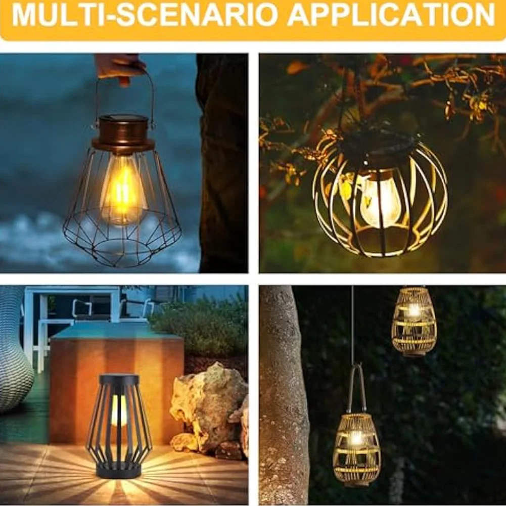 Solar Lamp Base with LED Bulb Atmosphere Decorate Light Holder IP44 Waterproof LED Night Light Base for Outdoor Camping Picnic