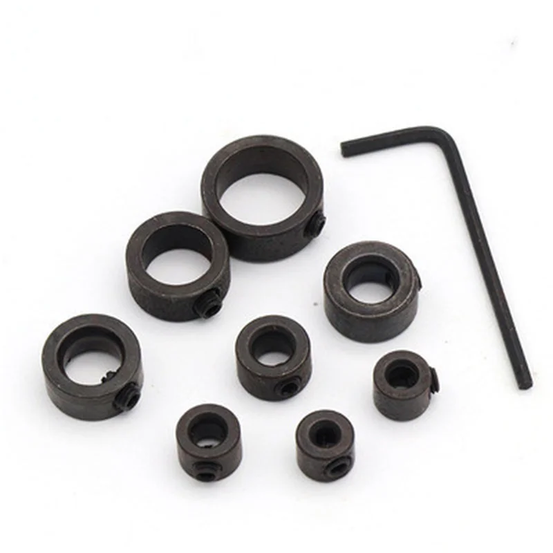 8pcs 3-16mm 목공 로케이터 비트 깊이 중지 칼라 링 포지셔너 우드 드릴 스틸 베어링 볼 스크류 건