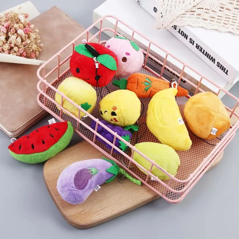Gift Interior Plush Pendant 6cm Stuffed Toy Key Holder Plush Keychain Fruit Plush Toy Vegetable Plush Toy Fruit Plush Doll
