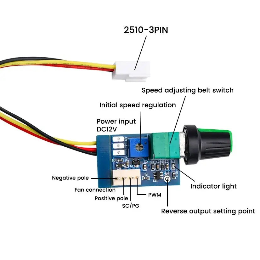 AYWHP PWM Lüfterregler - 1 Kanal Geschwindigkeitssteuerung Für PC Gehäuselüfter