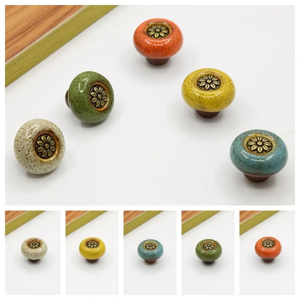 Single hole cabinet knob european style door pull handles zinc alloy vintage drawer knobs shoe cabinet
