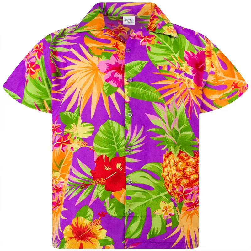 thumbnail image 1 of Camisas para hombre con estampado 3D de loros tropicales lindos, ropa de calle hawaiana de gran tamaño para playa, ropa de hombre con solapa y botón, 1 of 5