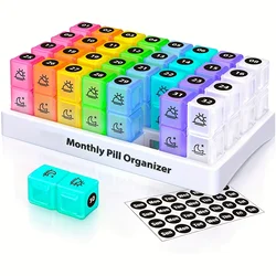 31 - Day AM/PM Monthly Pill Organizer for Vitamins and Supplements (MULTI)
