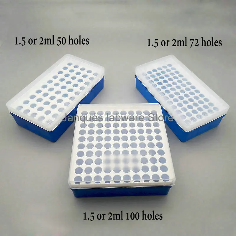 1pcs 0.2ml 0.5ml 1.5/2ml 5ml 10/15ml 50ml plastic Centrifugal tube Storage Box Lab 50/72/96/100 holes PCR tube PP Storage Rack centrifuge tube