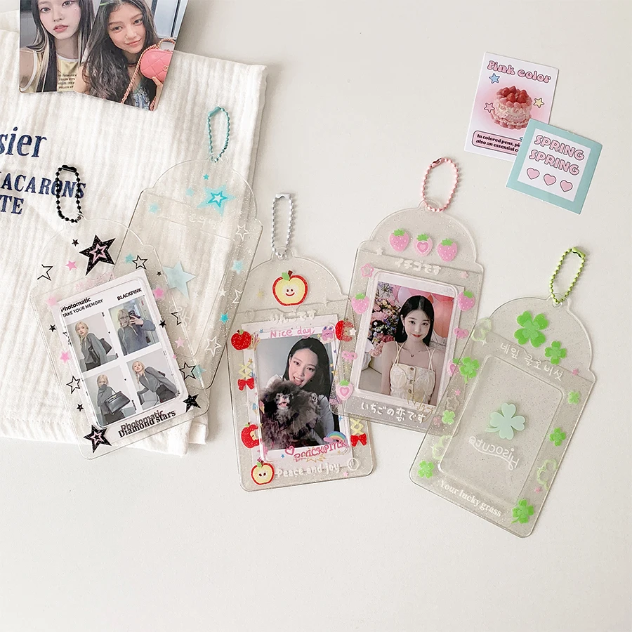 Kpop Photocard حامل المفاتيح Y2K حامل بطاقة الصور...