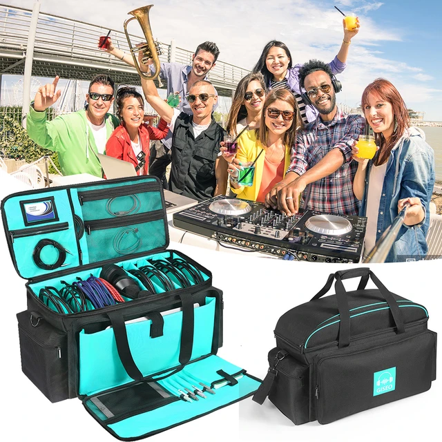 Portable DJ Cable Bag Detachable Padded Bottom Cable File Case