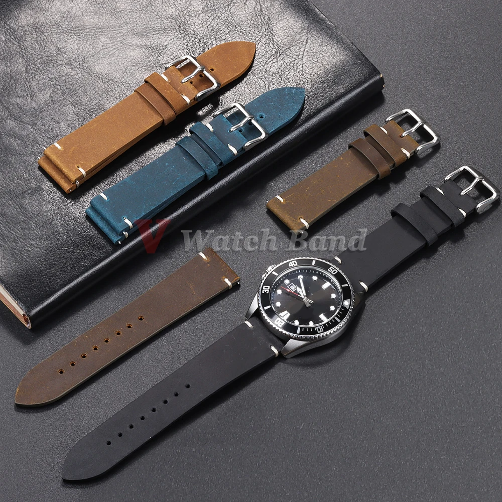 Elegant Brown Calfskin Leather Watch Band - Premium Wrist Strap Accessory