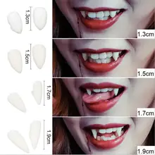 DIY Environmentally friendly resin Halloween Costume Props Party 1 Pair 4 size Dentures Props Vampire Teeth Fangs
