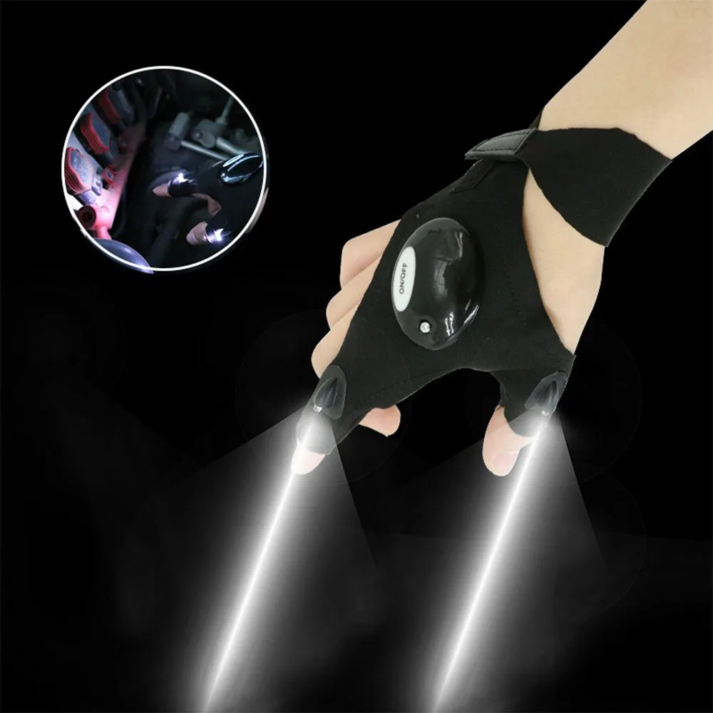 Cycling Gloves With Lights Gloves for Fishing Equipment Accessories Glove With Led Fingerless Light Fingers Mittens Apparel
