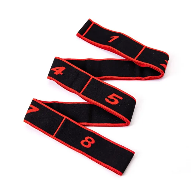 Yoga Pull Strap Belt Polyester Elastic Latin Dance Stretching Band 8 Loops Yoga Pilates GYM Fitness Exercise Resistance Bands 5