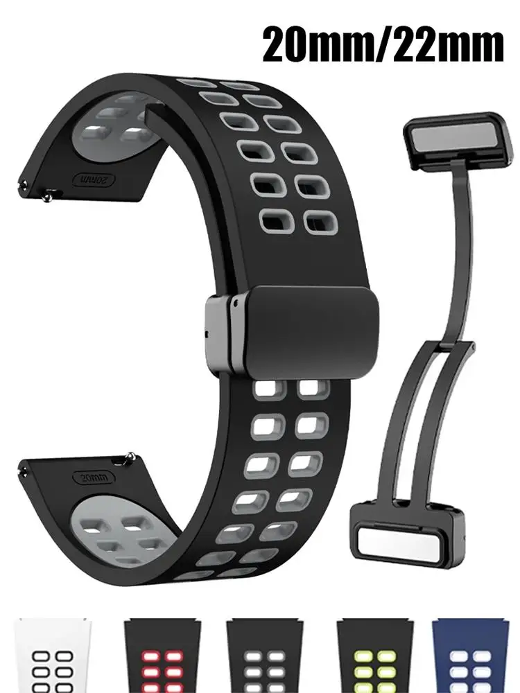 Magnetic Silicone Smartwatch Strap - Universal Fit, Multiple Sizes