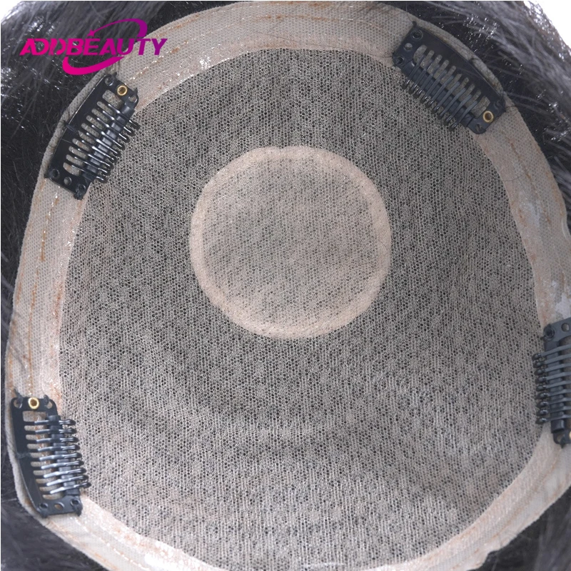 Addbeauty Toupee 남성 헤어 보철물 레이스 PU 기계 남자 가발, 100% 인모 스트레이트 웨이브, 자연스러운 인모 시스템
