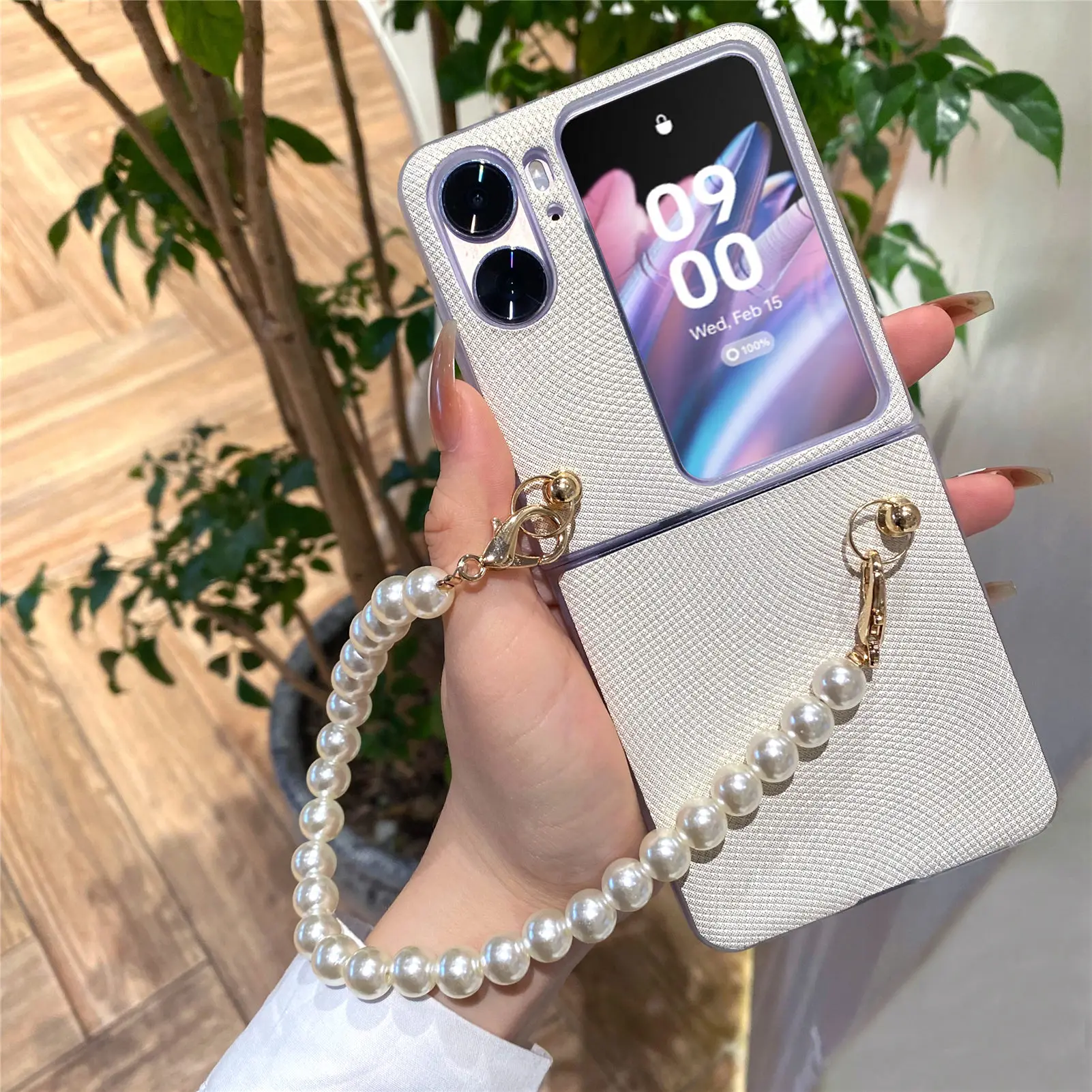 Luxury Bling Glitter Antiurto Per Oppo Find N2 Flip Case Oppo Find N2 Flip Phone Case Cover Antiurto Peals Phone Strap