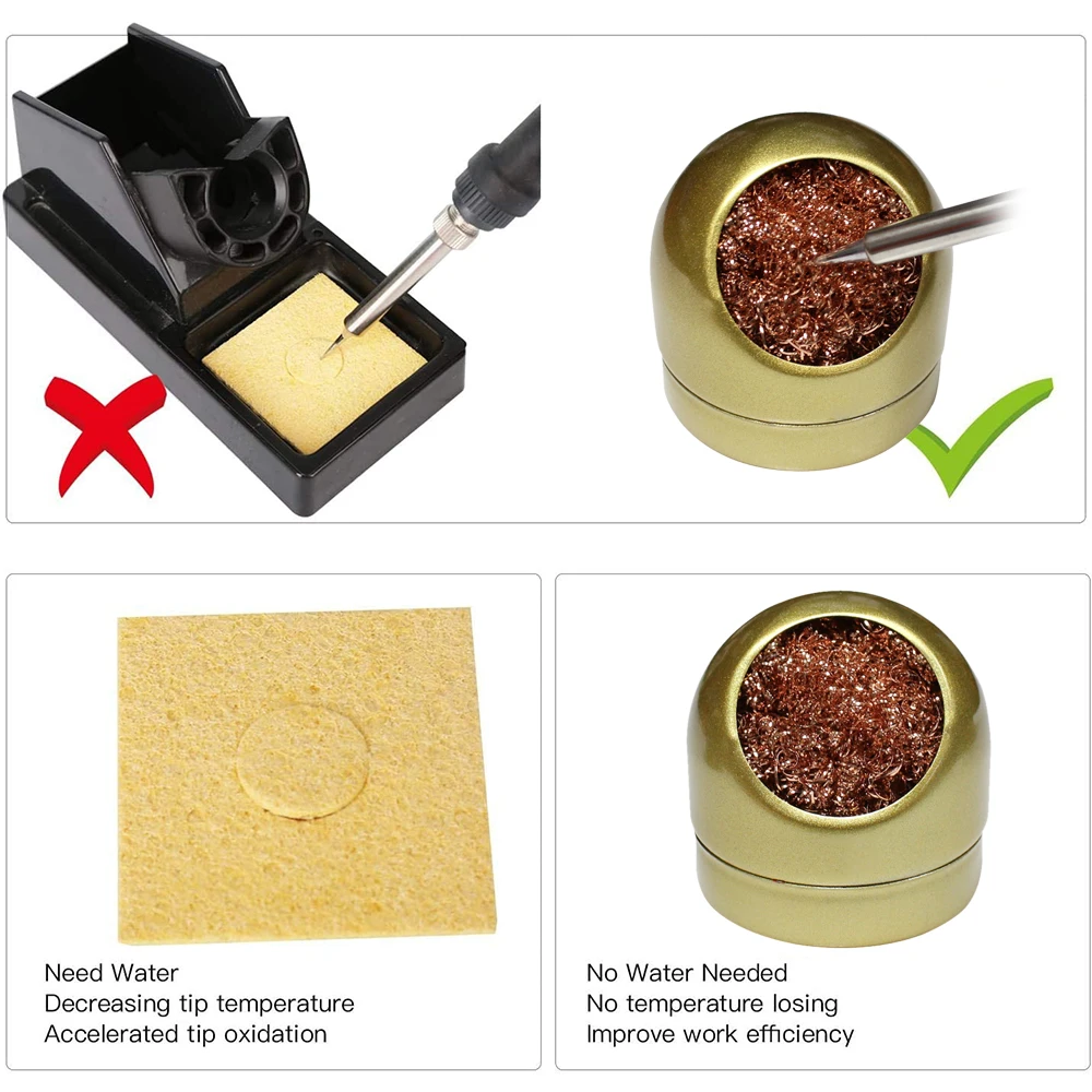 Soldering Iron Tip Cleaner Soldering Iron Tip Cleaner Desoldering Cleaning Ball Welding Soldering Iron Mesh Filter Metal Wire Stand Steel Ball Tin Remover