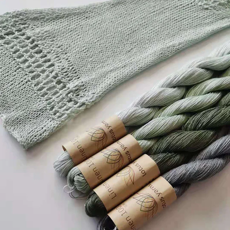 50g hank 100% Linen Yarn Crochet Hand Knitting Lace weight for Shawl Baby Clothes Soft and Cool 5
