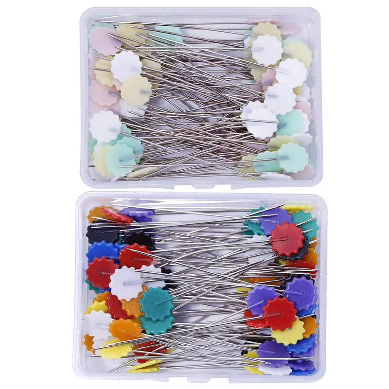 

50PCS Sewing Flat Head Straight Pins Flower Head Needle Straight Quilting Pins for DIY Sewing Crafts Dressmaker Tools