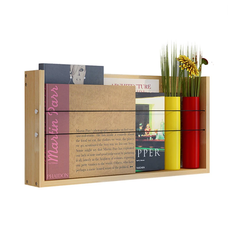 Wooden Wall Magazine Racks Shelves Storage Display Corner Bookcase Sideboards Bookends Libreria Scaffale Minimalist Furniture book stand storage rack trolley