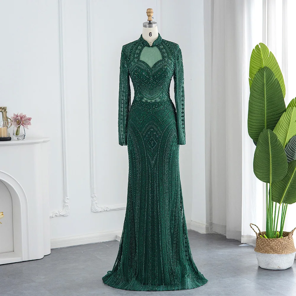 sachin and babi light blue dress Velvet Long Sleeve Corset Mini Dress in Emerald Green - 4