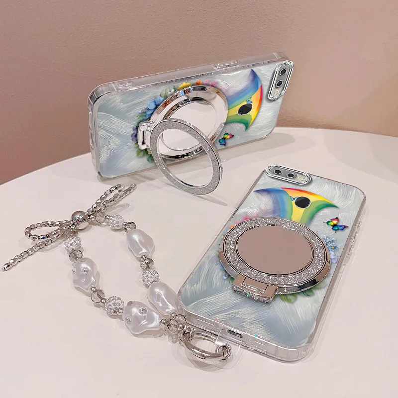 Beautiful Rainbow Phone Case Set with Lanyard and Stand - 3 Pieces