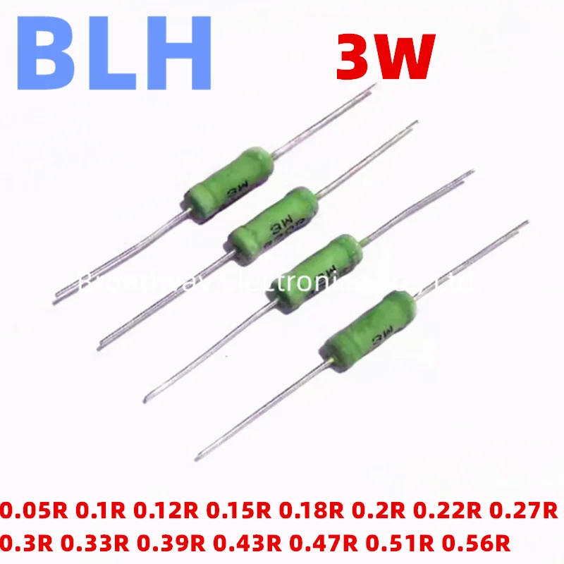 10PCS RX21 3W Wire Wound Resistance 5% 0.05R 0.1R 0.12R 0.15R 0.18R 0.2R 0.22R 0.27R 0.3R 0.33R 0.39R 0.43R 0.47R 0.51R 0.56R