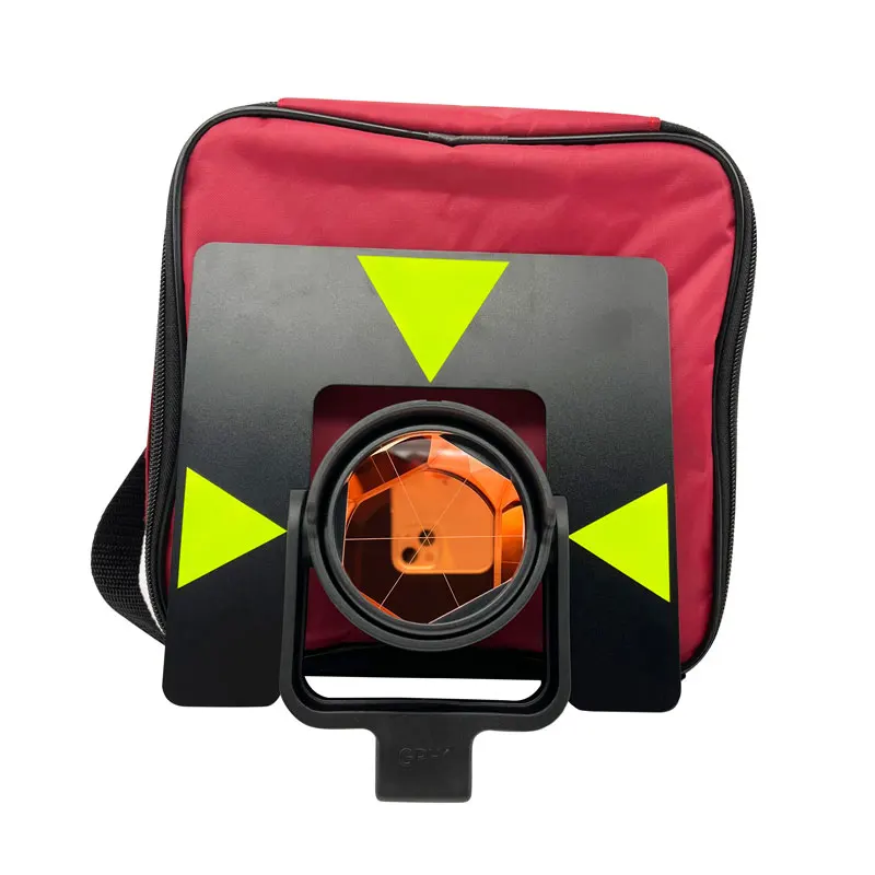 30/0mm Red Metal Single Prism With Soft Bag For Nikon Total Station Surveying 