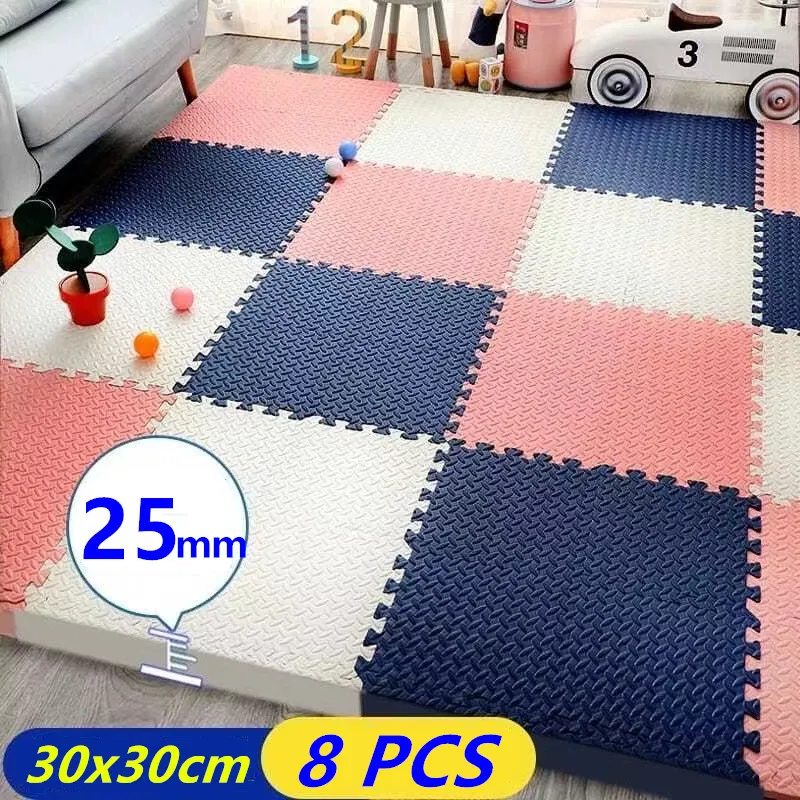 Play Mats Thick 2.5cm Game Mats 8PCS Tatame Baby Game Mat 30x30cm Foot Mat Tatames Floor Mats Puzzle Mat Baby Mat Baby Playmat