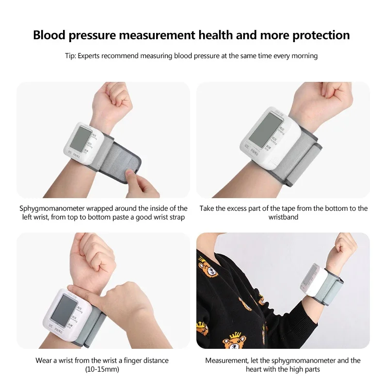 2.3 Inches LCD Display Wrist Blood Pressure Monitors With Ratings Home Use