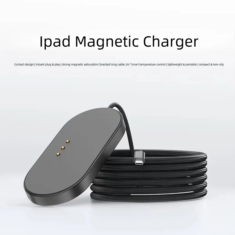 Magnetic Wireless Fast Charge USB-C Cable - Grey 1m