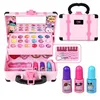 ZK30 Children Makeup Set Simulation Pretend Play Toys Cosmetic Lipstick Nail Polish Bag Educational Toys Birthday Gift for Girls 2