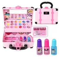 ZK30 Children Makeup Set Simulation Pretend Play Toys Cosmetic Lipstick Nail Polish Bag Educational Toys Birthday Gift for Girls 2